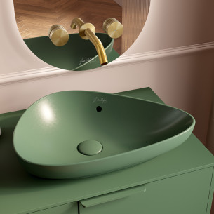 Vasque Nouvelle Vague de Jacob Delafon, finition Kaki satinée