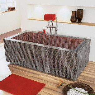 Baignoire atypique en mosaïque Sanbath Cube baignoire de Wedi 1