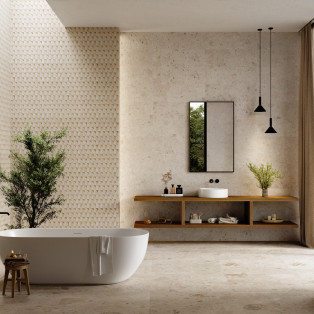 Collection Ambrosia par Ibero en coloris Beige et décor Art Sand