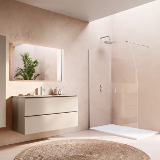 Paroi de douche Walk-in Easy 2.0 Voilier par Ronal coloris Nickel brossé