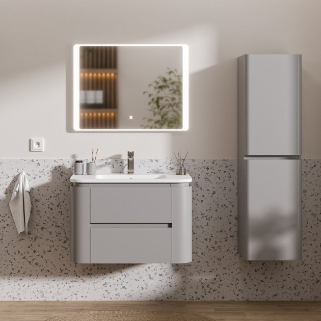 Meuble Miro L. 80 cm finition Gris platinium de Lido