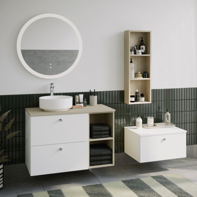 Meuble de salle de bain Mix and Match avec plateau pour vasque à poser de Burgbad