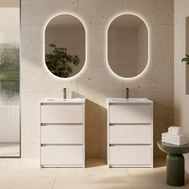 Meuble Plurielle 3 niveaux L60 coloris Lin