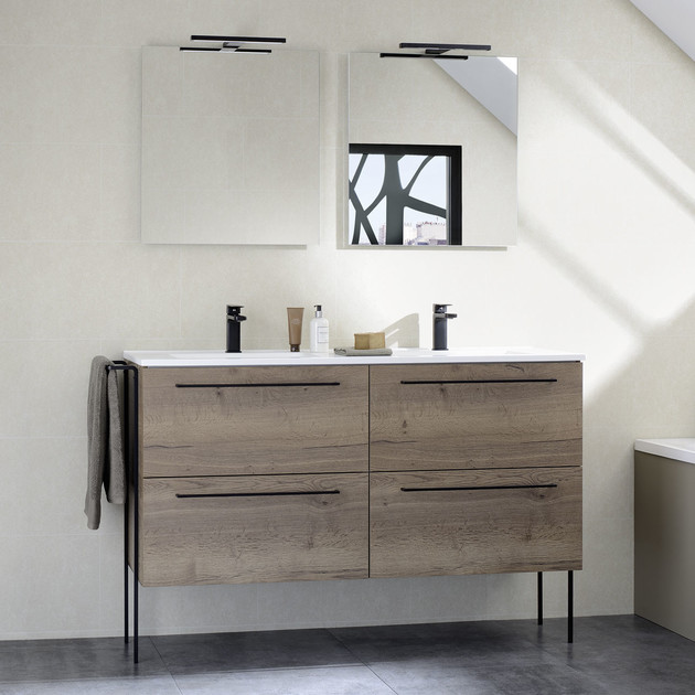 Meubles de salle de bains avec 1 ou 2 niveaux de tiroirs de la gamme Impact 2 par Sanijura