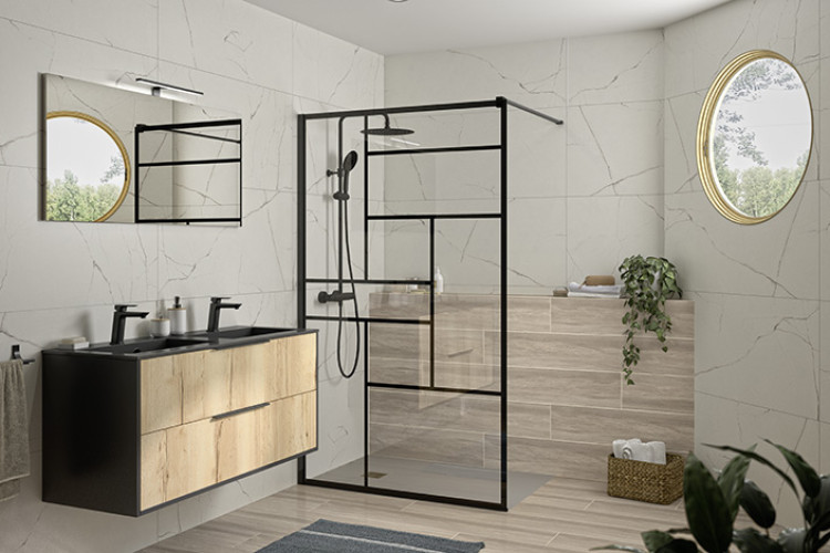 Ensemble salle de bain DAMA, meuble+2 colonnes+miroir+vasque BASIC