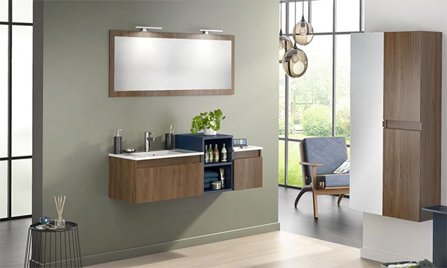 Meubles Salle De Bains D Motion L 120 Cm Avec Double Vasque Moule De Delpha Espace Aubade