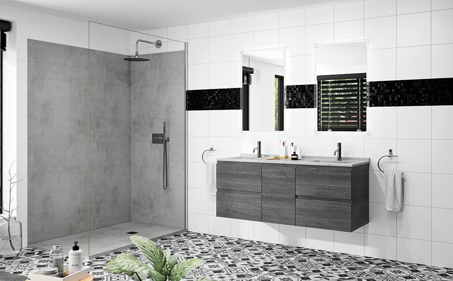 Douche : receveur, paroi, cabine et douche italienne