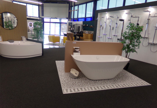 Baignoire angle et îlot