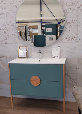 Meuble de salle de bain sur pied avec 2 tiroirs