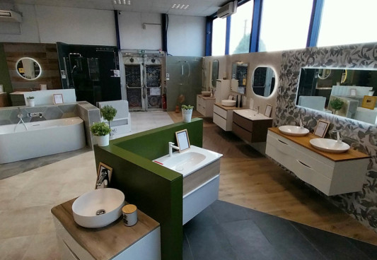 Meubles de salle de bain avec double vasque, simple et vasque à poser