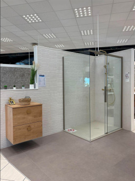 Douche avec receveur extra plat