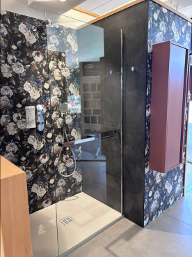 Douche avec receveur extra plat