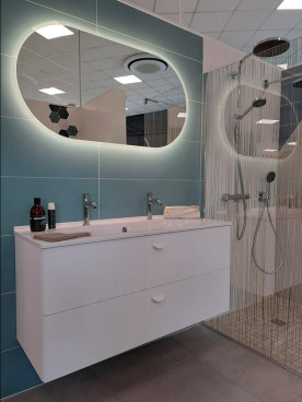 Meuble double vasque avec miroir LED