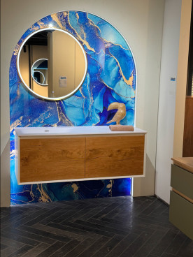 Meuble de salle de bain suspendu avec miroir