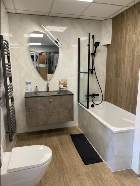 Toilettes suspendus et meuble 2 tiroirs