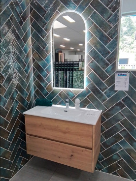 Meuble suspendu avec miroir et 2 tiroirs