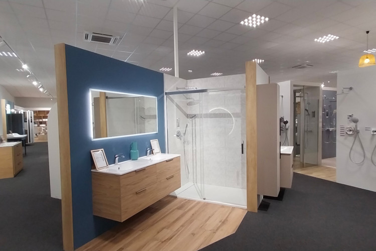 Meuble double vasque et douche