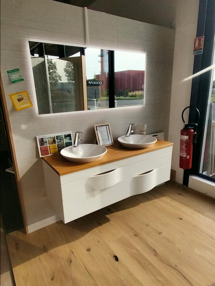 Meuble de salle de bain avec 2 vasque à poser