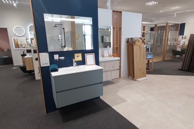Meuble de salle de bain suspendu avec 2 tiroirs
