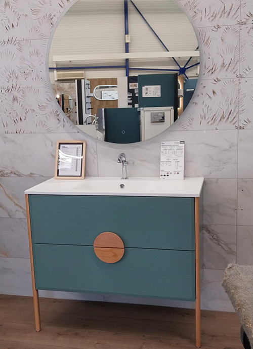 Meuble de salle de bain sur pied avec 2 tiroirs