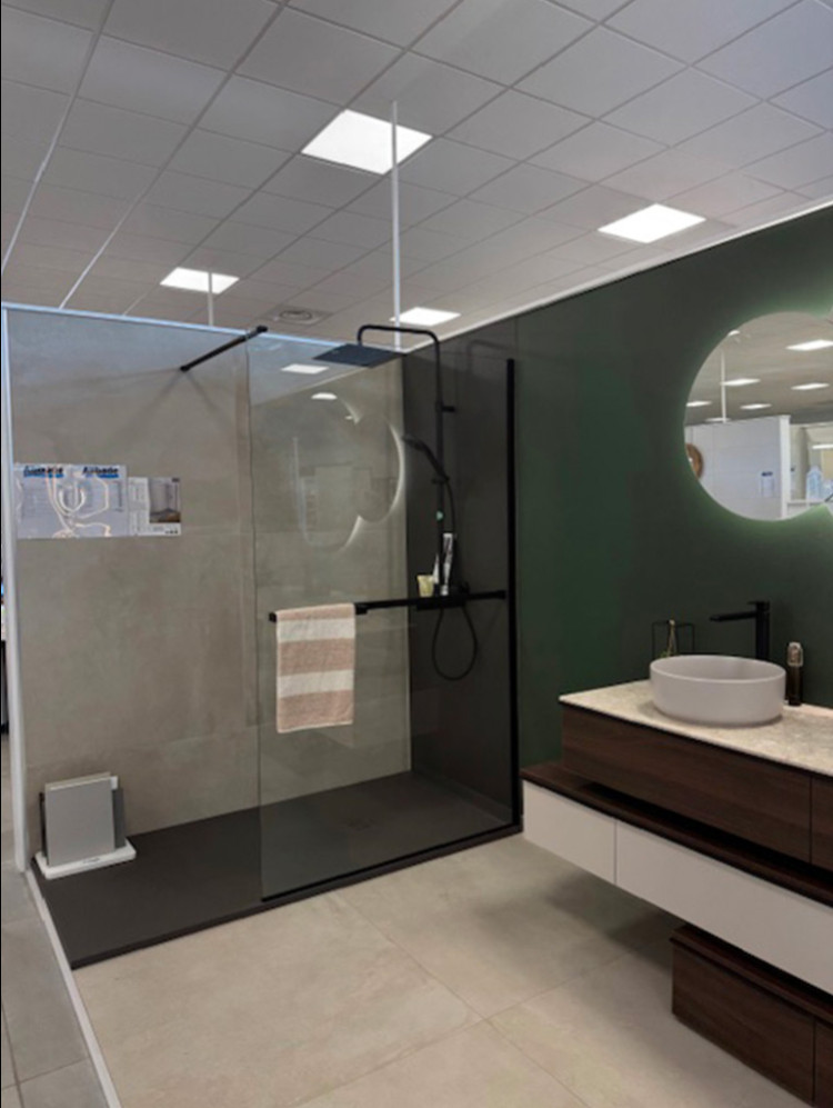 Douche avec receveur XXL extra plat noir