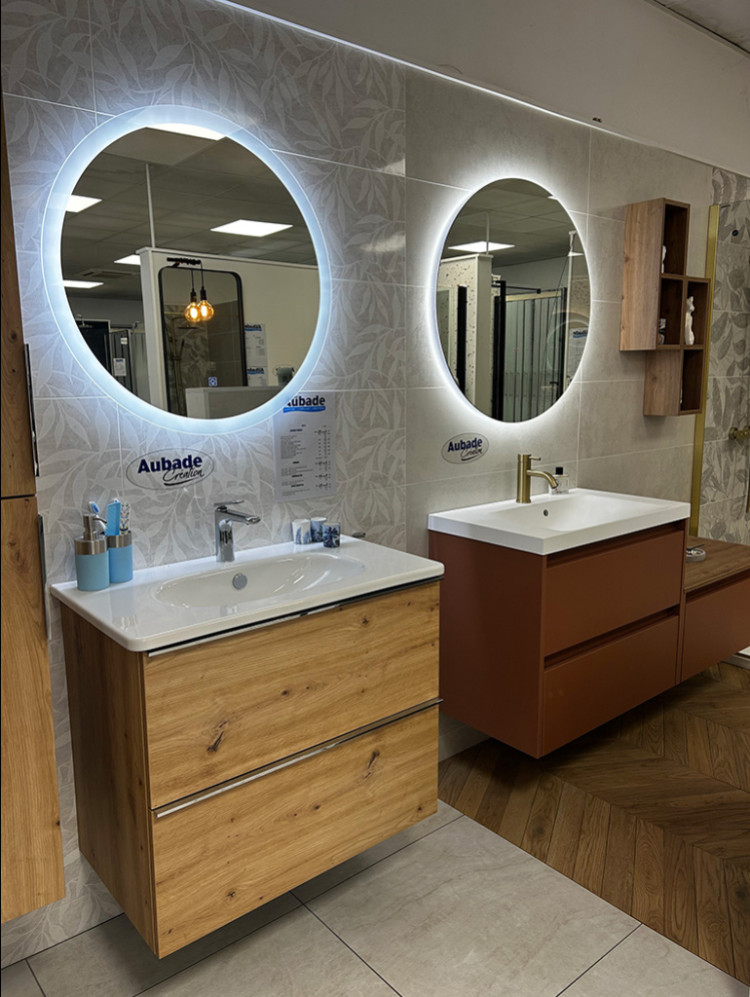 Meuble de salle de bain avec miroir led