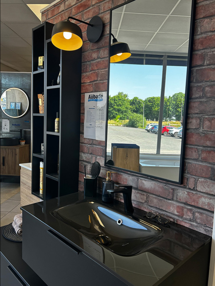 Vasque noir avec miroir