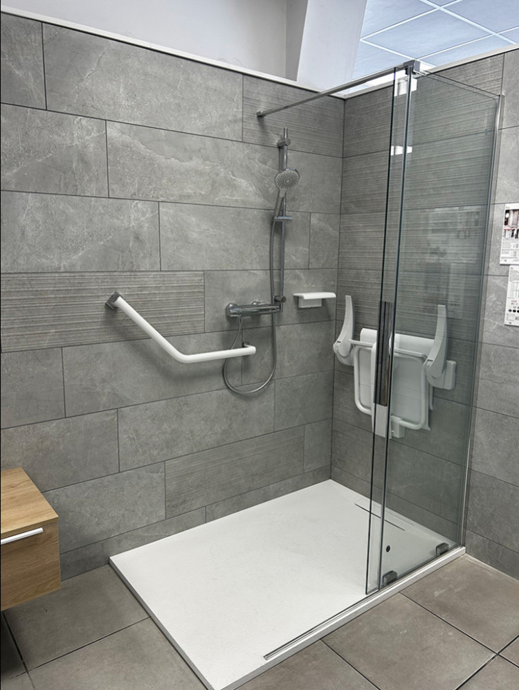 Douche avec receveur extra plat