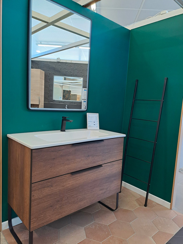 Meuble simple vasque sur pied