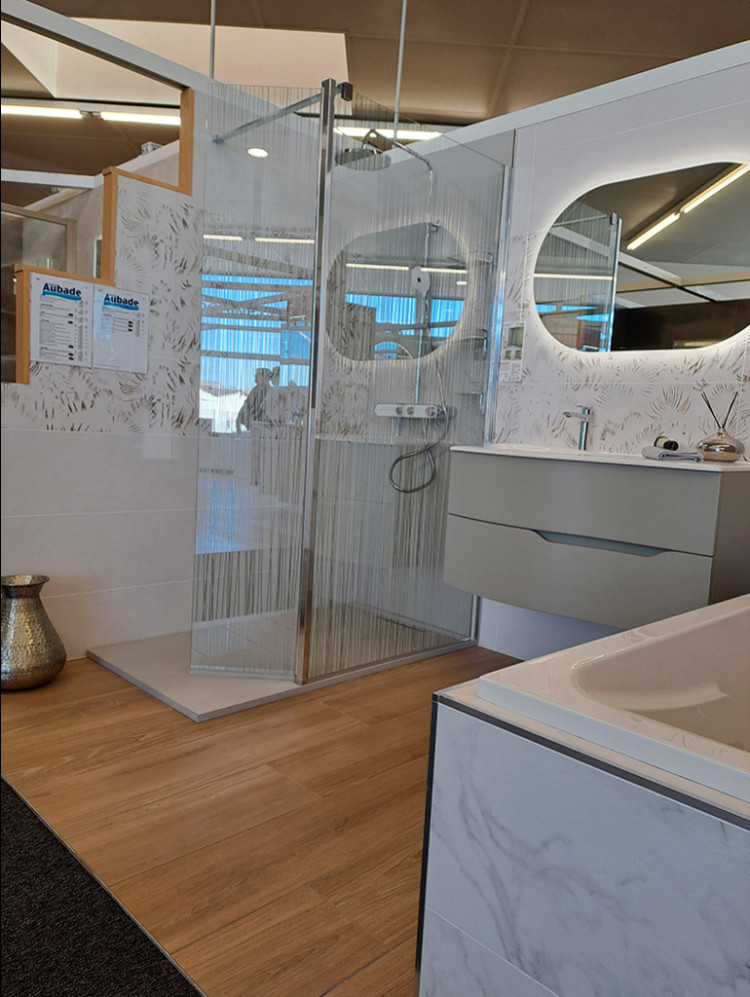 Douche avec receveur extra plat