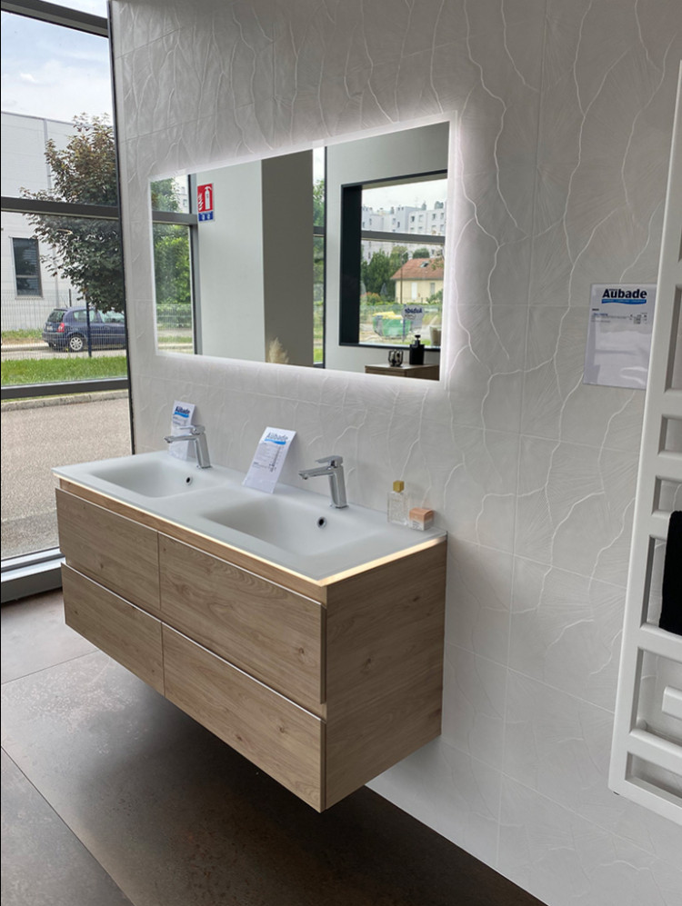 Meuble de salle de bain suspendu double vasque