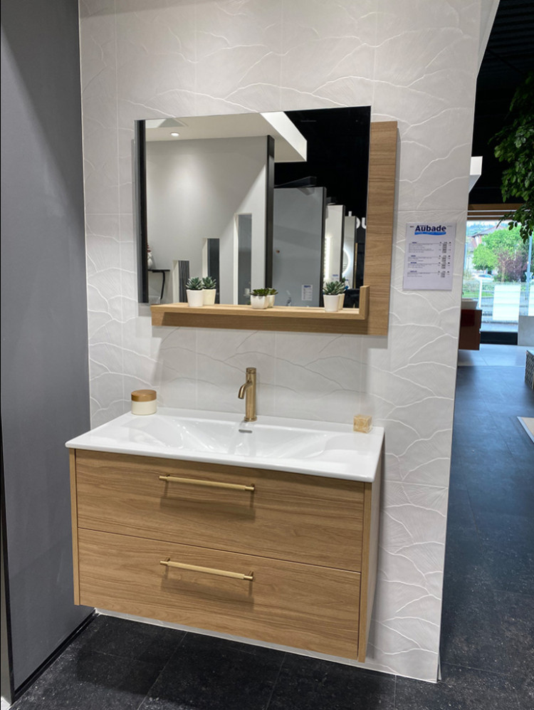 Meuble de salle de bain suspendu 2 tiroirs