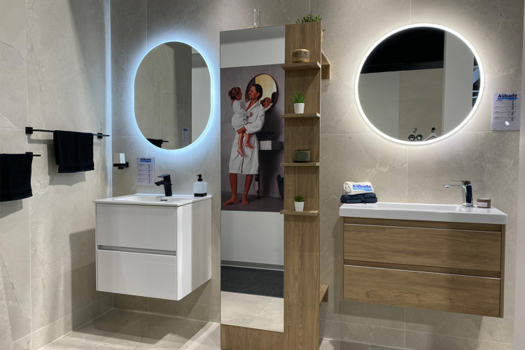 Meuble de salle de bain suspendu 2 tiroirs