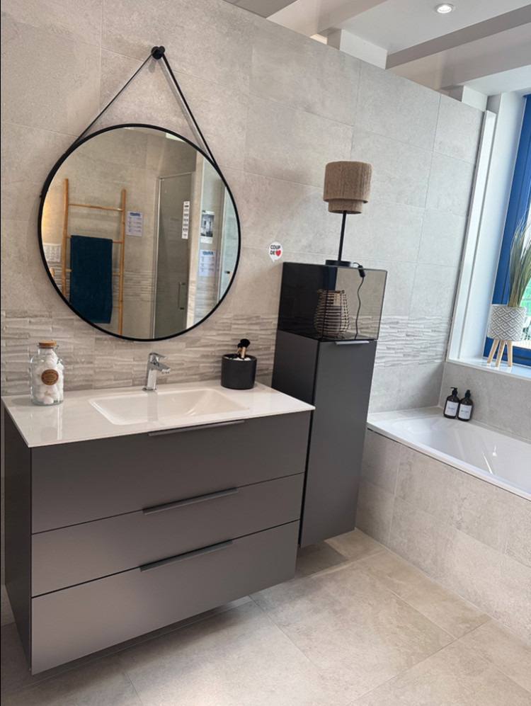 Meuble 3 tiroirs avec colonne et miroir