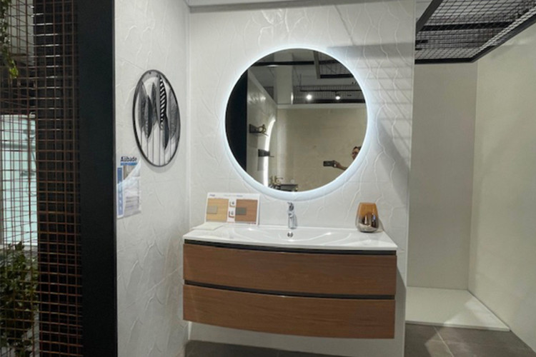 Meubles de salle de bain suspendu 2 tiroirs avec miroir