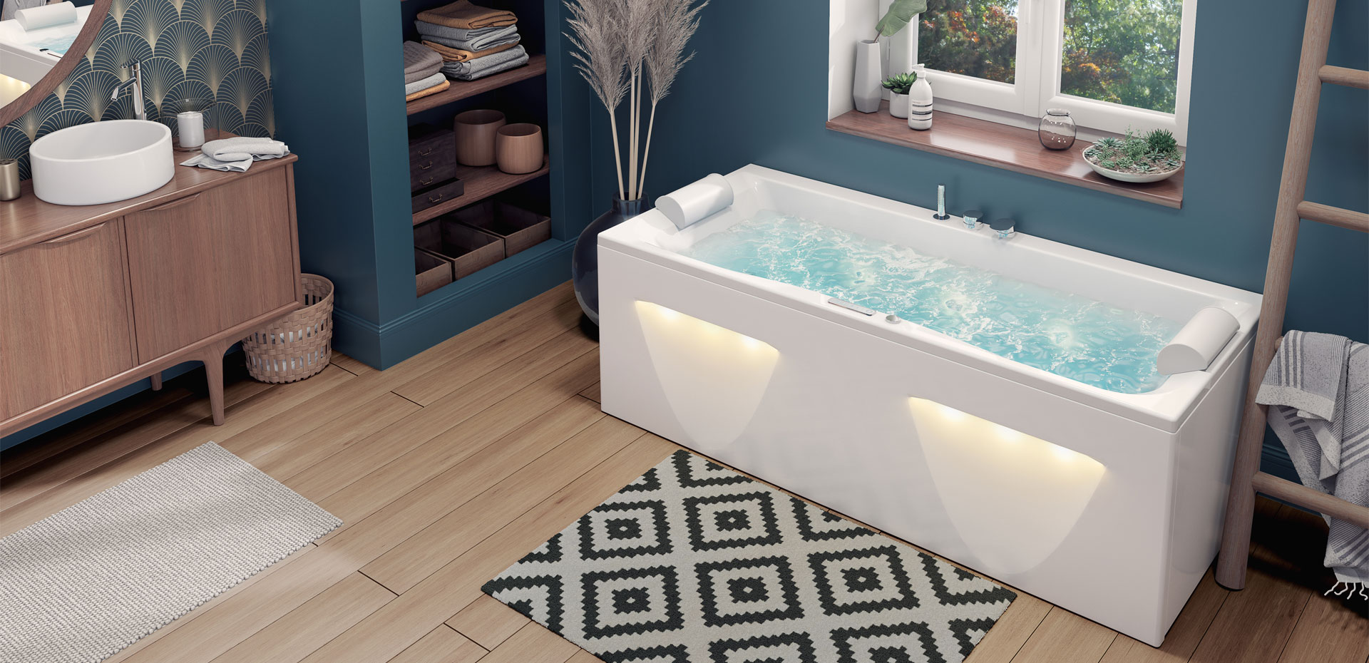 Baignoire balneo GRANDFORM Saphir